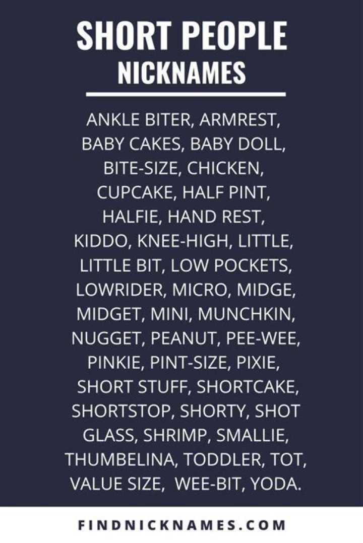 100+ Popular Nicknames for Short People — Find Nicknames Short people