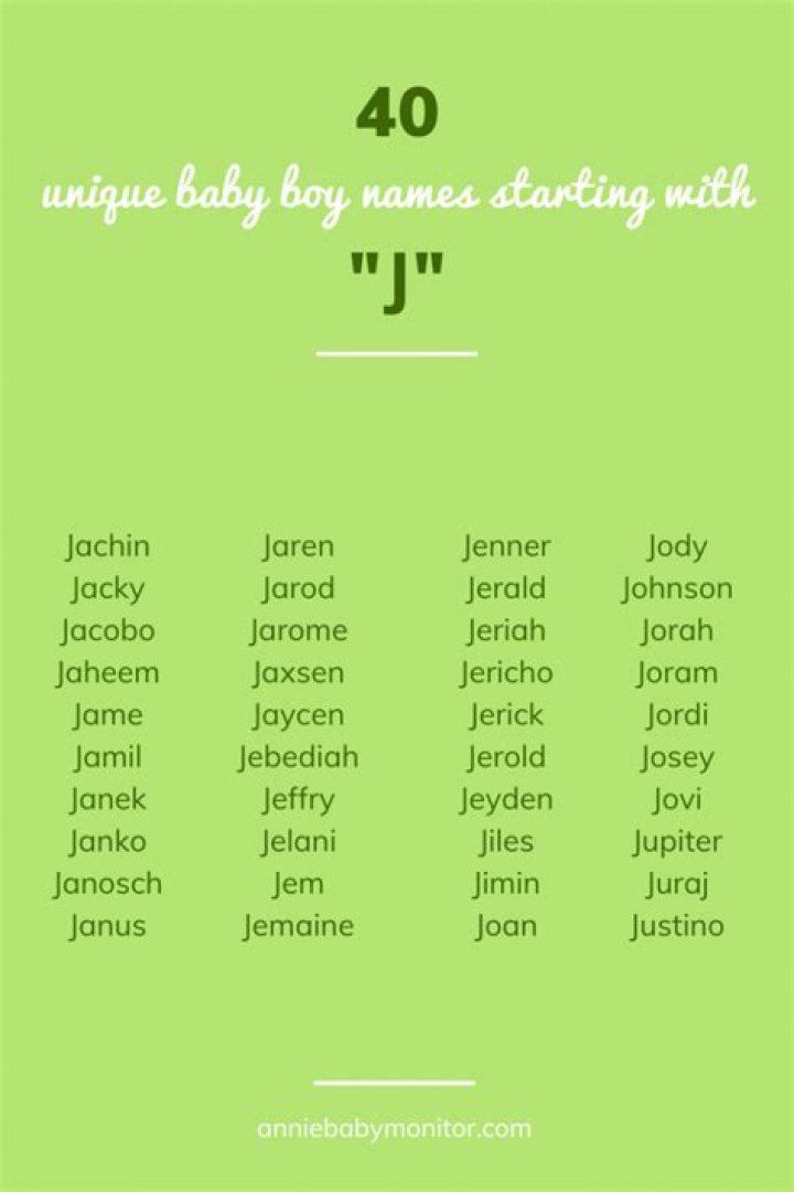 40 UNIQUE Baby Boy Names Starting with "J" Annie Baby Monitor