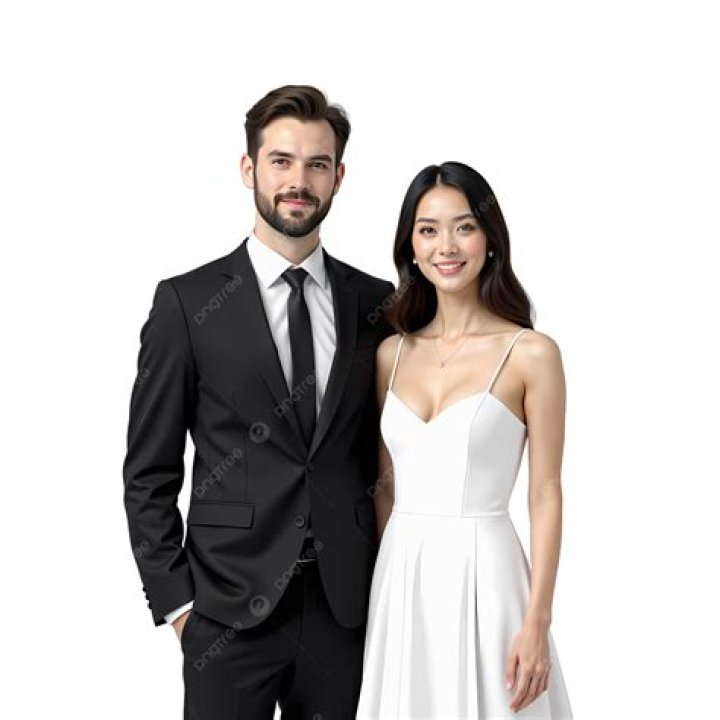 a man and woman posing on the red carpet