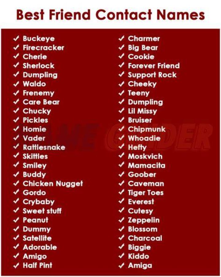 Best friend Contact name ideas Funny nicknames for friends, Nicknames