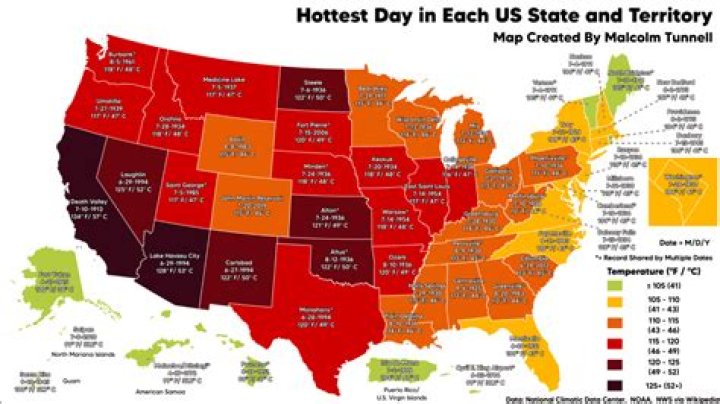 U.S. Hottest Days Map Wondering Maps
